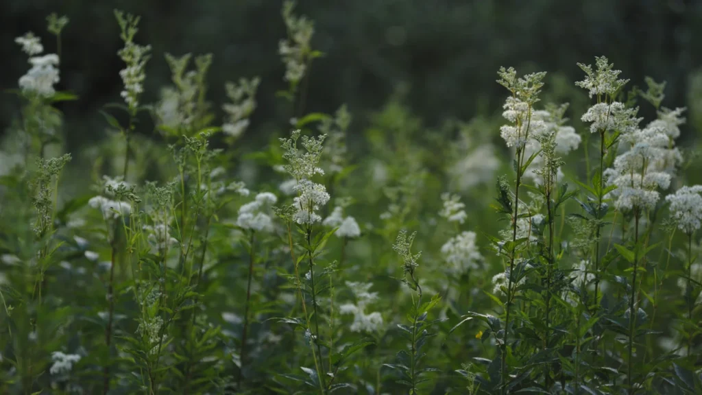 meadowsweets blooming in the nature